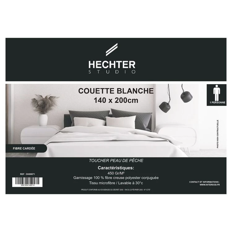 HECHTER STUDIO Couette Tempérée En Microfibre Toucher Peau De Pêche 450gm 3 HECHTER STUDIO Couette Tempérée En Microfibre Toucher Peau De Pêche 450gm – Image 2