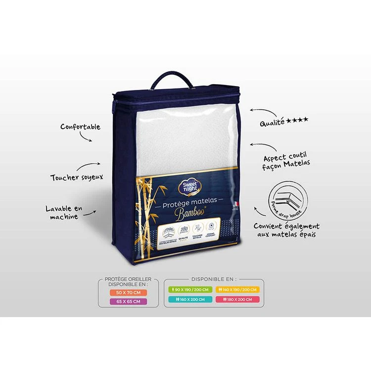 Sweetnight Protège Matelas Prenium Viscose De Bambou QUALITE HOTELLERIE DE LUXE 6 Sweetnight Protège Matelas Prenium Viscose De Bambou QUALITE HOTELLERIE DE LUXE – Image 4