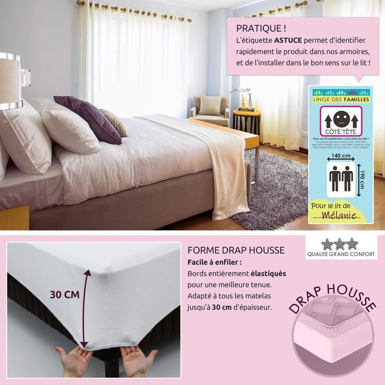 LINGE DES FAMILLES Protège-matelas Doux & Absorbant - Molleton 100% Coton - Bonnet 30 Cm - Certifié Oeko-Tex® 7 LINGE DES FAMILLES Protège-matelas Doux & Absorbant - Molleton 100% Coton - Bonnet 30 Cm - Certifié Oeko-Tex® – Image 5