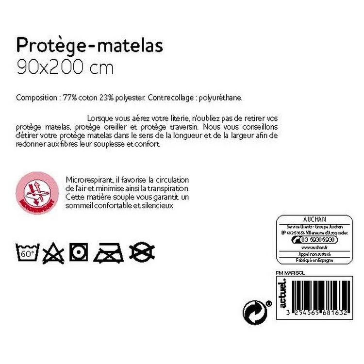 ACTUEL Protège Matelas Imperméable En Polycoton MARISOL BIOME 4 ACTUEL Protège Matelas Imperméable En Polycoton MARISOL BIOME – Image 2