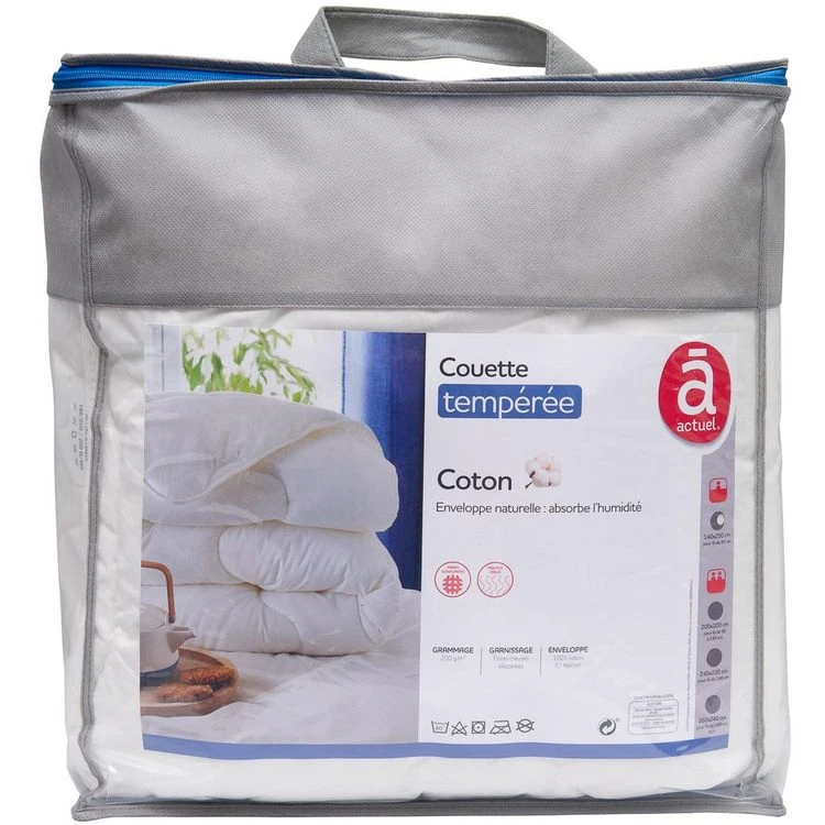 ACTUEL Couette tempérée unie en coton 200 g/m² ACTUEL Couette Tempérée Unie En Coton 200 G/m² -vidaXL BOUTIQUE B2CD 11