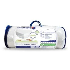 TECHNISOM Surmatelas Ergonomique à Mémoire De Forme 5 Zones Anti-acariens