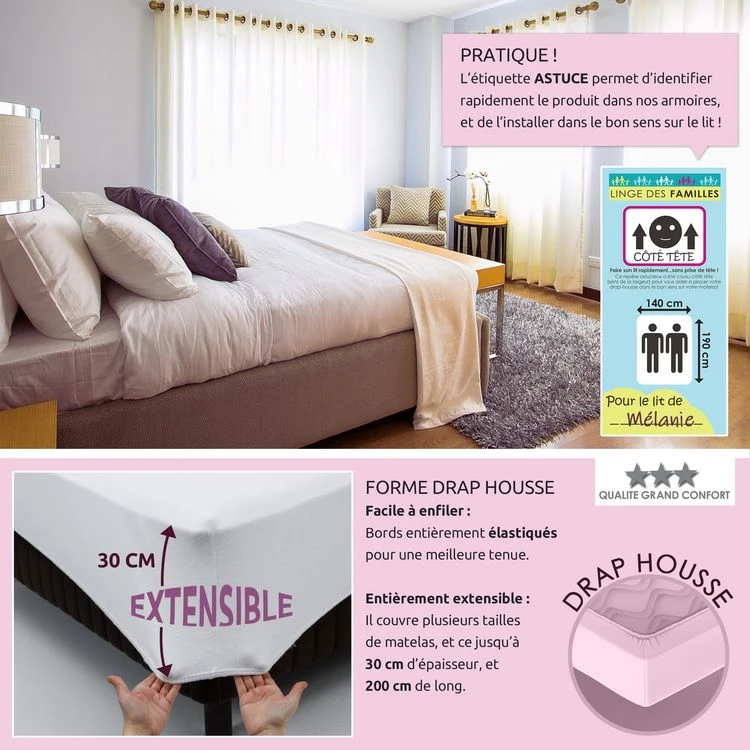 LINGE DES FAMILLES Protège Matelas Respirant - Molleton 100% Microfibres - Bonnet 30 Cm - Certifié Oeko-Tex® 7 LINGE DES FAMILLES Protège Matelas Respirant - Molleton 100% Microfibres - Bonnet 30 Cm - Certifié Oeko-Tex® – Image 5