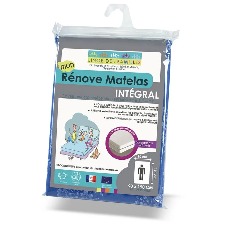 LINGE DES FAMILLES Rénove Matelas Housse Intégrale Zippée - Imprimé Floral 3 LINGE DES FAMILLES Rénove Matelas Housse Intégrale Zippée - Imprimé Floral