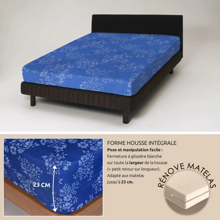 LINGE DES FAMILLES Rénove Matelas Housse Intégrale Zippée - Imprimé Floral 7 LINGE DES FAMILLES Rénove Matelas Housse Intégrale Zippée - Imprimé Floral – Image 5