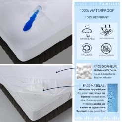LINGE DES FAMILLES Protège Matelas Imperméable Et Respirant - Bonnet 30 Cm - Certifié Oeko-Tex® 5 LINGE DES FAMILLES Protège Matelas Imperméable Et Respirant - Bonnet 30 Cm - Certifié Oeko-Tex® -vidaXL BOUTIQUE B2CD 1156