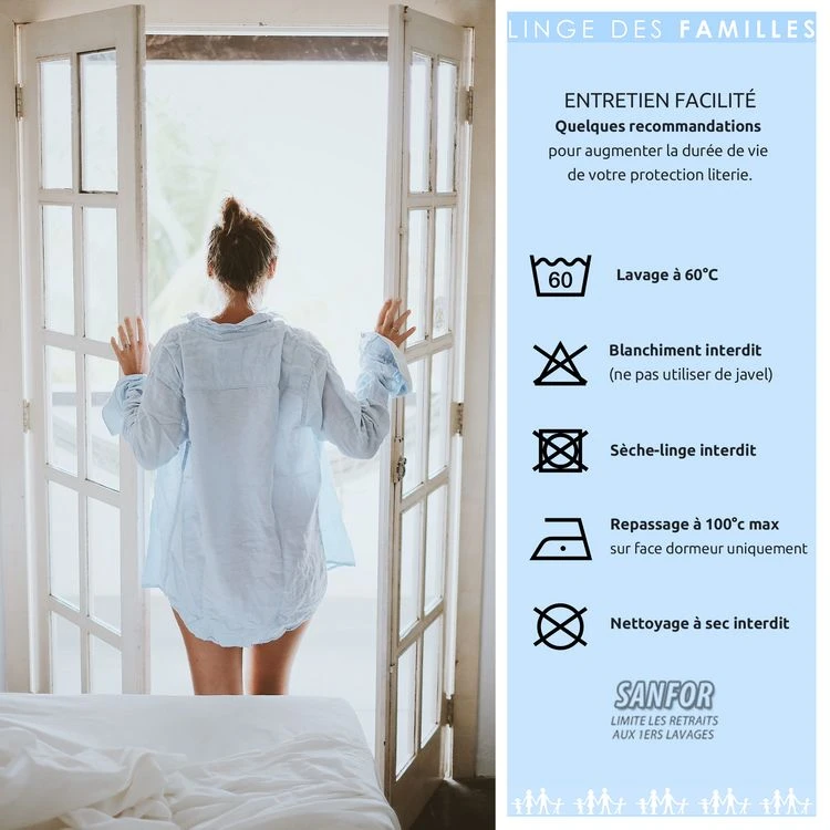 LINGE DES FAMILLES Protège Matelas imperméable et respirant - Bonnet 30 cm - Certifié Oeko-Tex® LINGE DES FAMILLES Protège Matelas Imperméable Et Respirant - Bonnet 30 Cm - Certifié Oeko-Tex® -vidaXL BOUTIQUE B2CD 1158