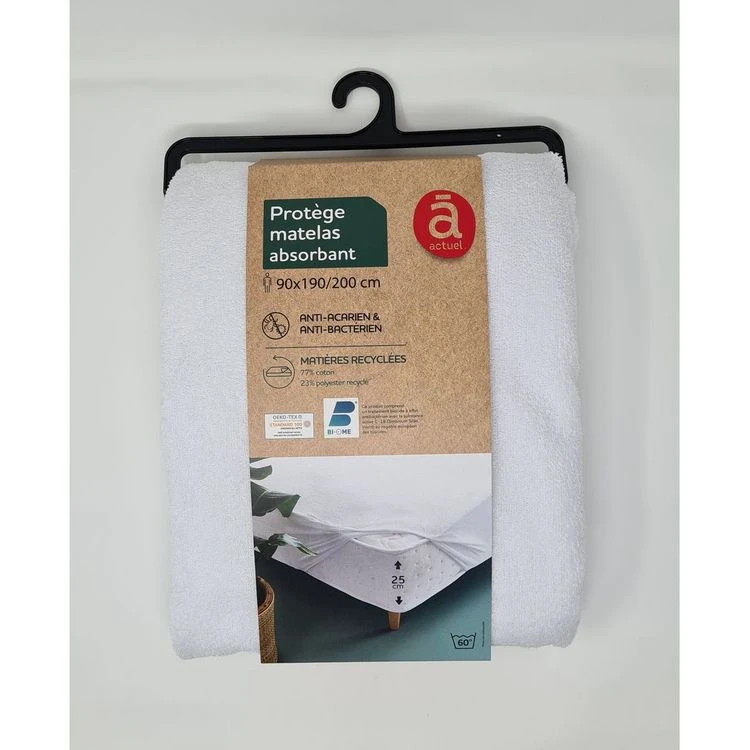 ACTUEL Protège Matelas Absorbant En Coton Anti Acariens Anti Bactériens 3 ACTUEL Protège Matelas Absorbant En Coton Anti Acariens Anti Bactériens