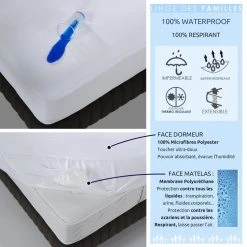 LINGE DES FAMILLES Protège-matelas Imperméable & Etirable - 100% Microfibres - Certifié Oeko-Tex® 11 LINGE DES FAMILLES Protège-matelas Imperméable & Etirable - 100% Microfibres - Certifié Oeko-Tex® -vidaXL BOUTIQUE B2CD 1199