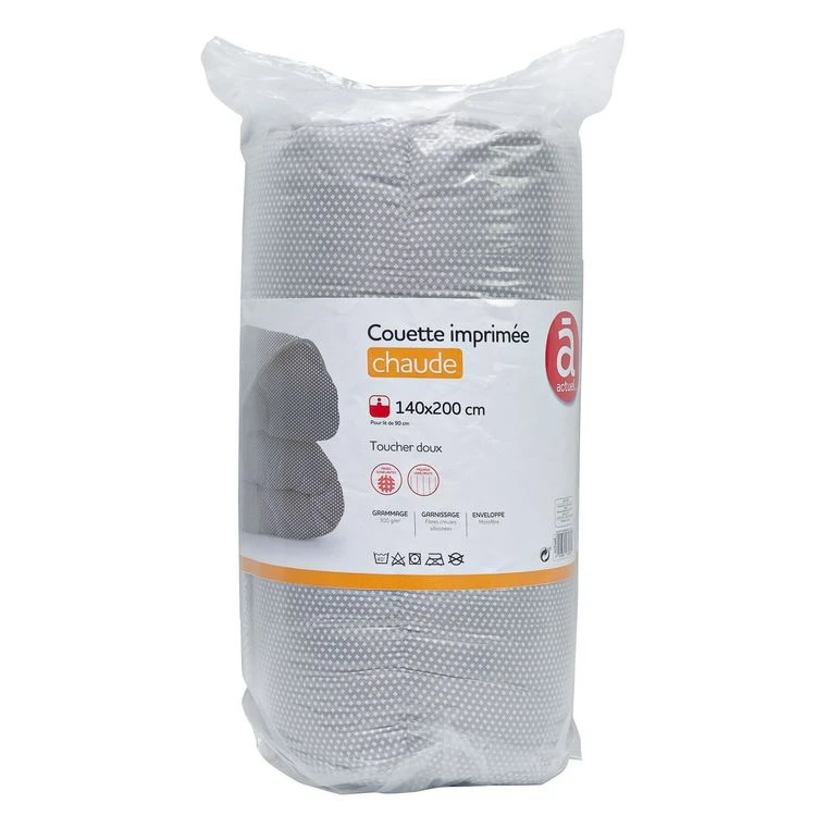 ACTUEL Couette Chaude En Microfibre Imprimée Motifs Losanges 300 G/m² 4 ACTUEL Couette Chaude En Microfibre Imprimée Motifs Losanges 300 G/m² – Image 2