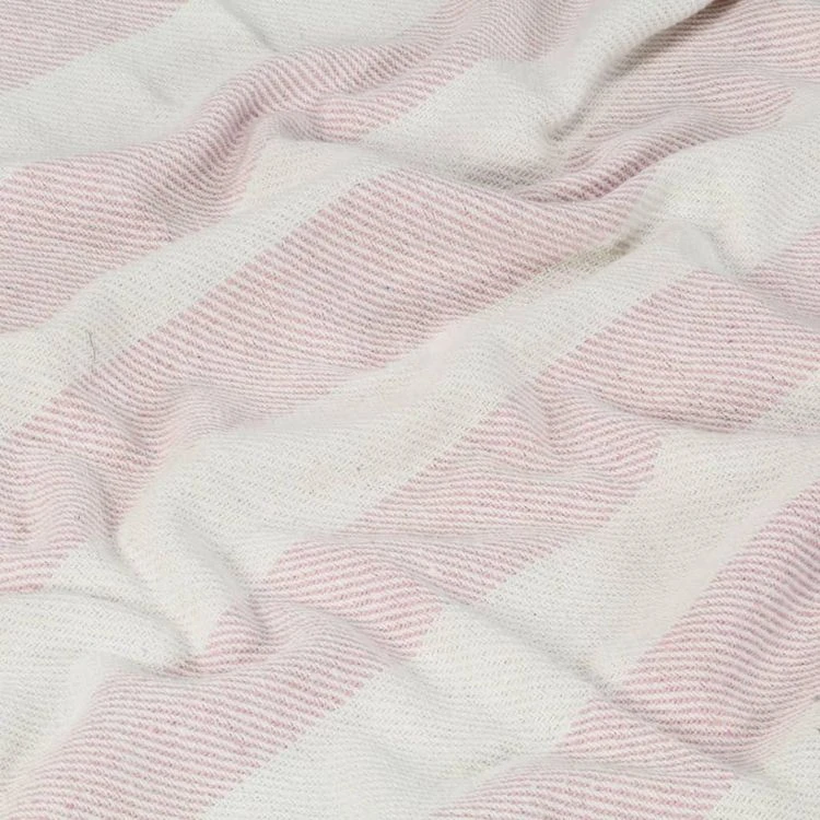 VIDAXL Couverture Coton Rayures 160 X 210 Cm Vieux Rose 7 VIDAXL Couverture Coton Rayures 160 X 210 Cm Vieux Rose – Image 5