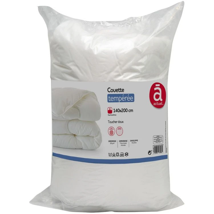 ACTUEL Couette Tempérée Unie En Microfibre 200 G/m² BASIC 3 ACTUEL Couette Tempérée Unie En Microfibre 200 G/m² BASIC