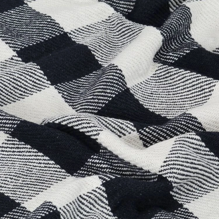 VIDAXL Couverture Coton Carreaux 125 X 150 Cm Bleu Marine 7 VIDAXL Couverture Coton Carreaux 125 X 150 Cm Bleu Marine – Image 5