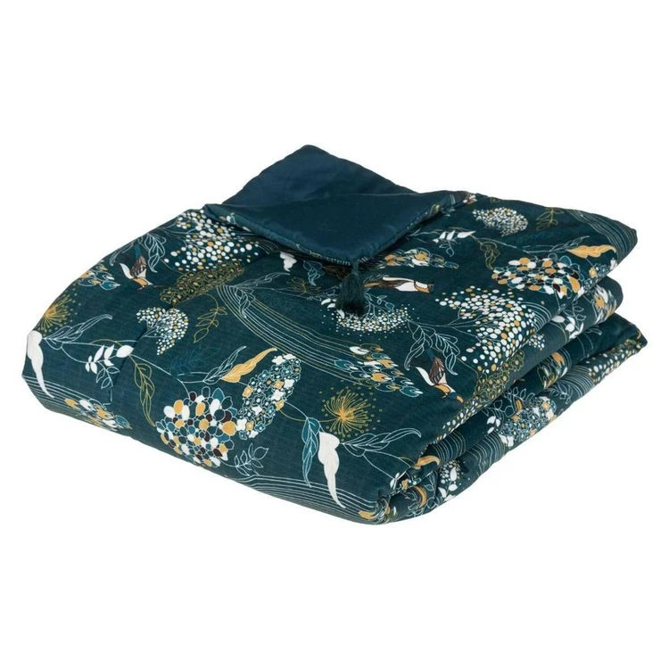 ATMOSPHERA Édredon velours 80x180 cm Paon ATMOSPHERA Édredon Velours 80x180 Cm Paon -vidaXL BOUTIQUE B2CD 1277