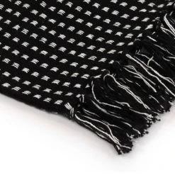 VIDAXL Couverture Coton A Carres 220 X 250 Cm Noir 5 VIDAXL Couverture Coton A Carres 220 X 250 Cm Noir -vidaXL BOUTIQUE B2CD 1300
