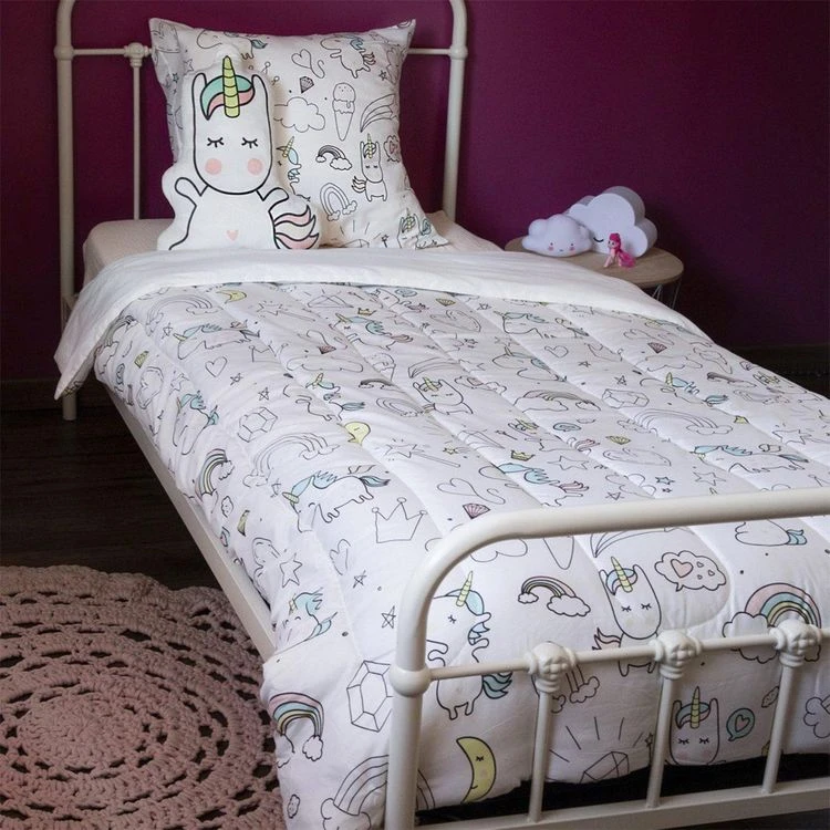 No Name Couette 140x200 Cm + Taie + Coussin Déco Unicorn 4 No Name Couette 140x200 Cm + Taie + Coussin Déco Unicorn – Image 2