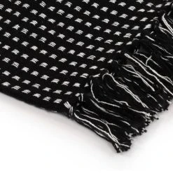 VIDAXL Couverture Coton A Carreaux 160 X 210 Cm Noir 11 VIDAXL Couverture Coton A Carreaux 160 X 210 Cm Noir -vidaXL BOUTIQUE B2CD 1501