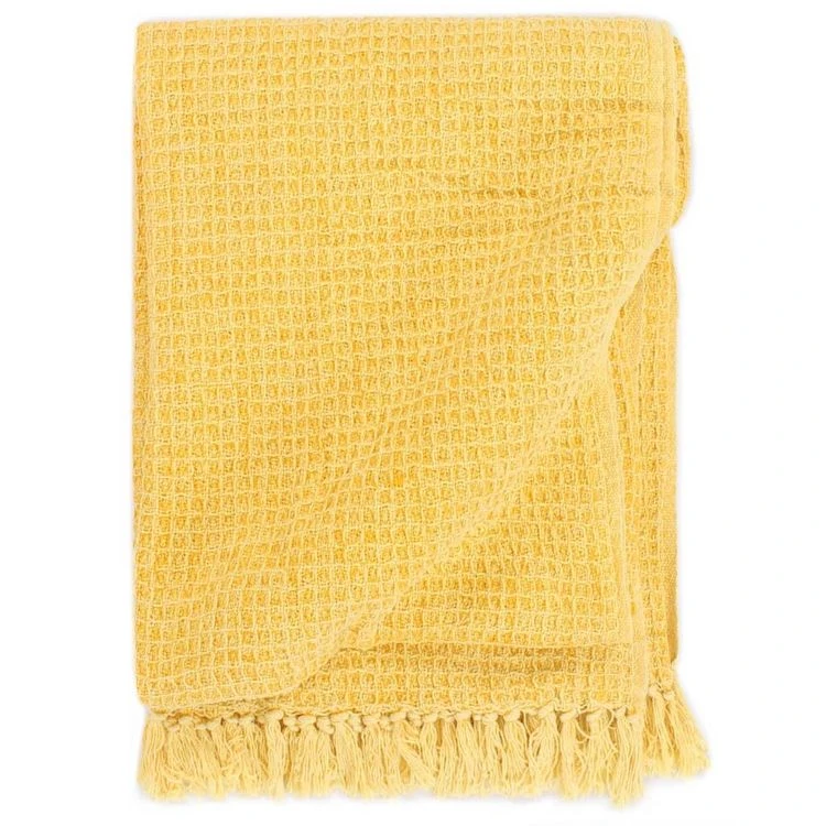 VIDAXL Couverture En Coton 160 X 210 Cm Jaune Moutarde 3 VIDAXL Couverture En Coton 160 X 210 Cm Jaune Moutarde