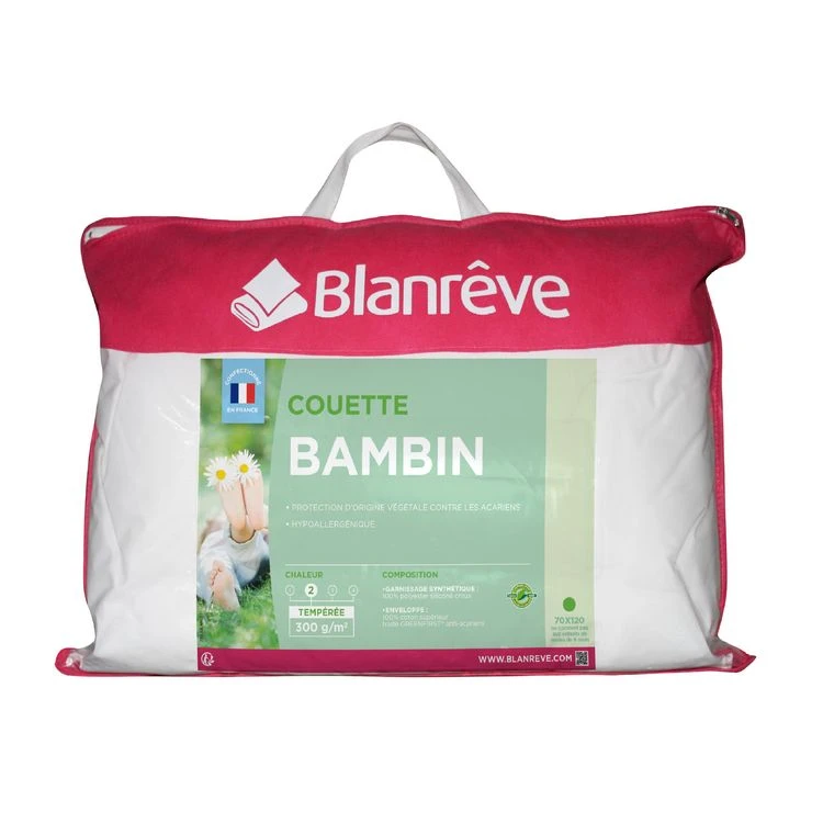 BLANREVE Couette Bébé Coton Tempérée Anti-acariens BAMBIN 3 BLANREVE Couette Bébé Coton Tempérée Anti-acariens BAMBIN