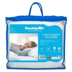 DUNLOPILLO Couette Tempérée En Microfibre Anti Acariens Anti Bactériens 300 G/m²