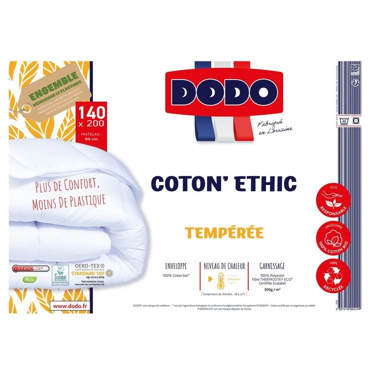 DODO Couette Tempérée En Coton Bio COTON'ETHIC 4 DODO Couette Tempérée En Coton Bio COTON'ETHIC – Image 2