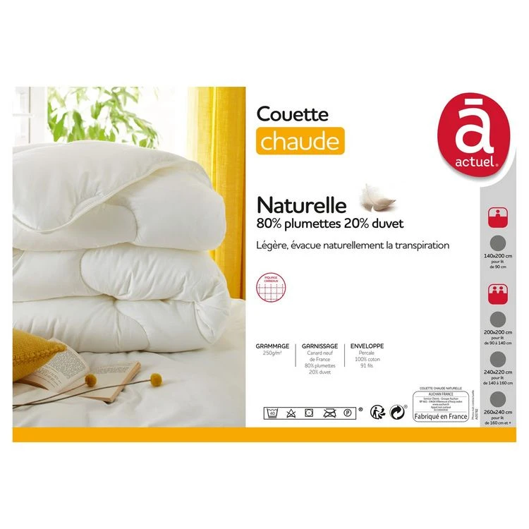 ACTUEL Couette Chaude Naturelle En Percale De Coton CANARD NEUF DE FRANCE 5 ACTUEL Couette Chaude Naturelle En Percale De Coton CANARD NEUF DE FRANCE – Image 3