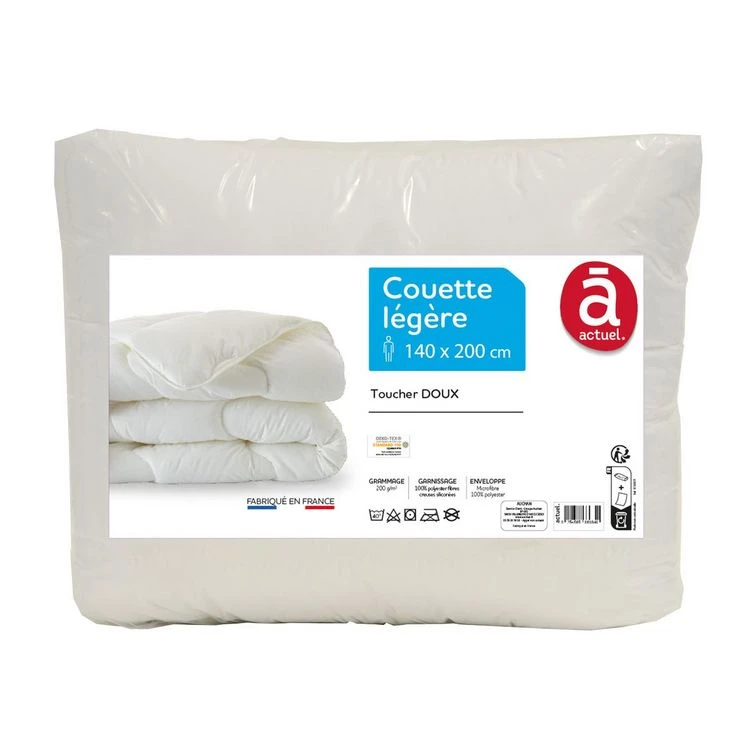 ACTUEL Couette Légère En Microfibre Toucher Doux 200 G/m² BASIC 3 ACTUEL Couette Légère En Microfibre Toucher Doux 200 G/m² BASIC