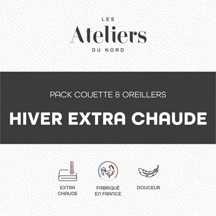 ATELIERS DU NORD Pack Hiver Couette + Oreillers - 4 ATELIERS DU NORD Pack Hiver Couette + Oreillers - – Image 2