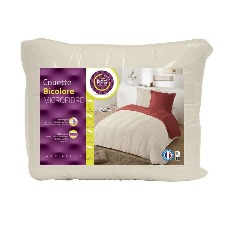 PEG Couette Bicolore En Microfibre 300 G/m² 3 PEG Couette Bicolore En Microfibre 300 G/m²