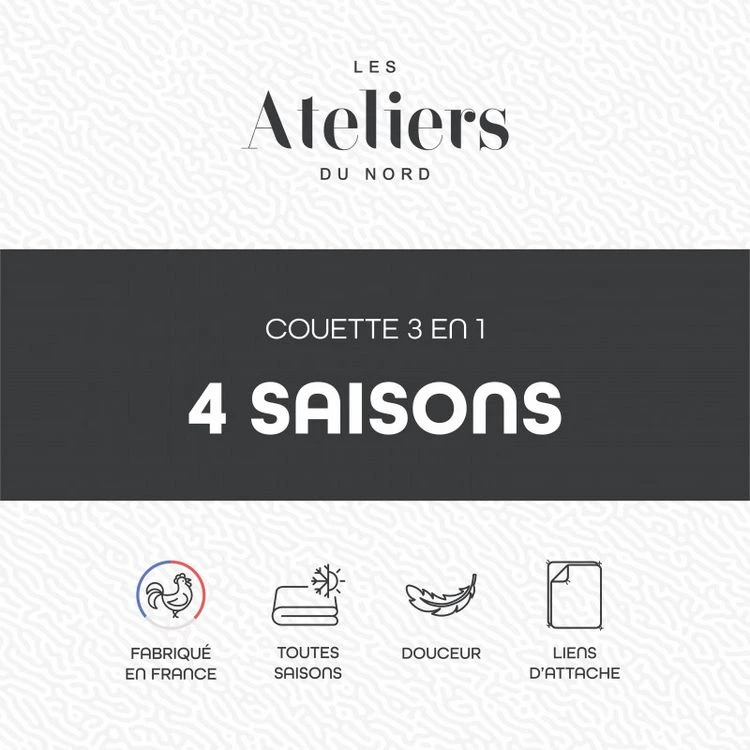 ATELIERS DU NORD Couette 3 En 1 - 4 Saisons - Réglable: Légère à Chaude - 6 ATELIERS DU NORD Couette 3 En 1 - 4 Saisons - Réglable: Légère à Chaude - – Image 4