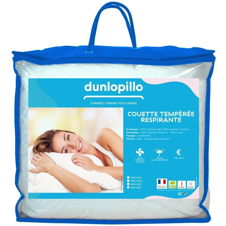 DUNLOPILLO Couette Synthétique En Polyester Respirant TOP COOL 350 G/m² 3 DUNLOPILLO Couette Synthétique En Polyester Respirant TOP COOL 350 G/m²