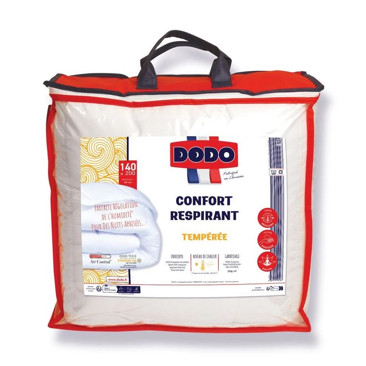 DODO Couette Tempérée En Polyester Fibre Thermolite Air Control 250g/m² CONFORT RESPIRANT 3 DODO Couette Tempérée En Polyester Fibre Thermolite Air Control 250g/m² CONFORT RESPIRANT