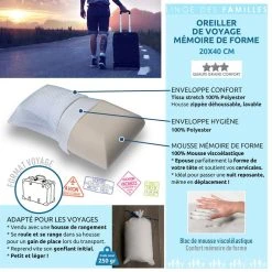 LINGE DES FAMILLES Oreiller De Voyage Mémoire De Forme 40x20 Cm - Moelleux Et Léger - Livré Avec Housse De Rangement 10 LINGE DES FAMILLES Oreiller De Voyage Mémoire De Forme 40x20 Cm - Moelleux Et Léger - Livré Avec Housse De Rangement -vidaXL BOUTIQUE B2CD 488