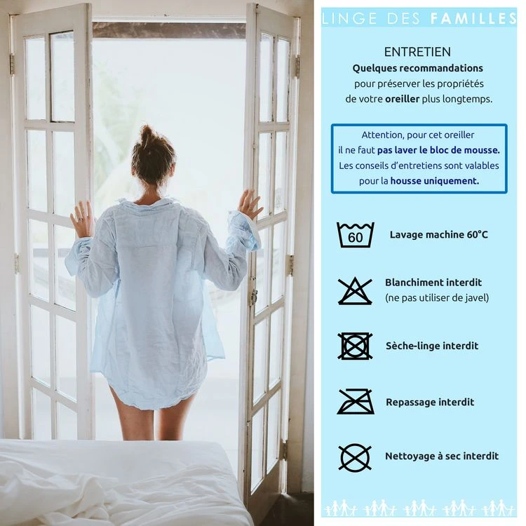 LINGE DES FAMILLES Oreiller De Voyage Mémoire De Forme 40x20 Cm - Moelleux Et Léger - Livré Avec Housse De Rangement 7 LINGE DES FAMILLES Oreiller De Voyage Mémoire De Forme 40x20 Cm - Moelleux Et Léger - Livré Avec Housse De Rangement – Image 5
