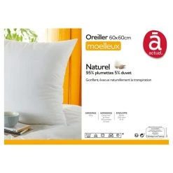 ACTUEL Oreiller Moelleux Naturel En Percale De Coton CANARD NEUF DE France 7 ACTUEL Oreiller Moelleux Naturel En Percale De Coton CANARD NEUF DE France -vidaXL BOUTIQUE B2CD 524