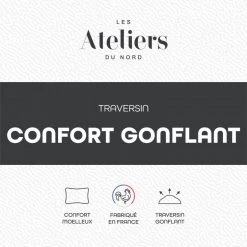 ATELIERS DU NORD Traversin Confort Gonflant - -vidaXL BOUTIQUE B2CD 619