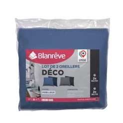BLANREVE Oreiller Confort Moelleux Bicolore En Microfibre DÉCO