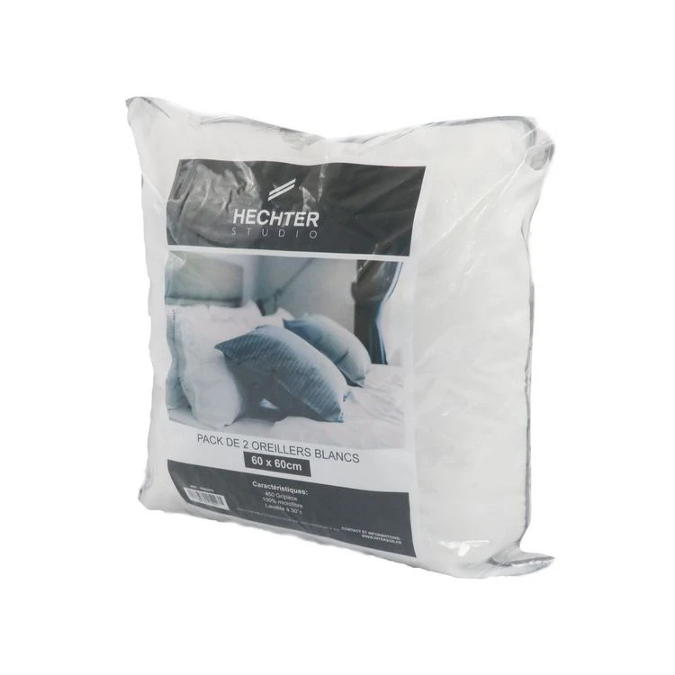 HECHTER STUDIO Lot De 2 Oreillers Confort Moelleux En Microfibre 450gm 3 HECHTER STUDIO Lot De 2 Oreillers Confort Moelleux En Microfibre 450gm