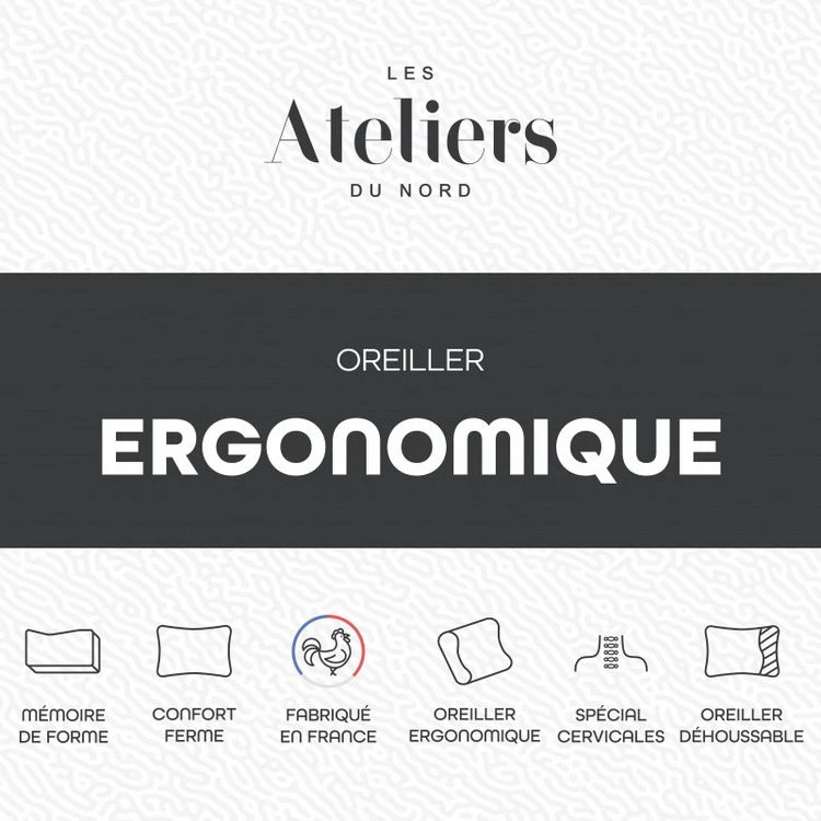ATELIERS DU NORD Oreiller Ergonomique - 5 ATELIERS DU NORD Oreiller Ergonomique - – Image 3