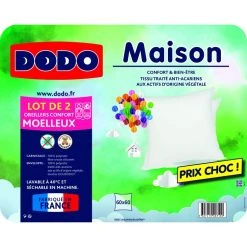 DODO Lot De 2 Oreillers Moelleux En Polyester Anti-Acariens 500gm/2 MAISON 7 DODO Lot De 2 Oreillers Moelleux En Polyester Anti-Acariens 500gm/2 MAISON -vidaXL BOUTIQUE B2CD 725