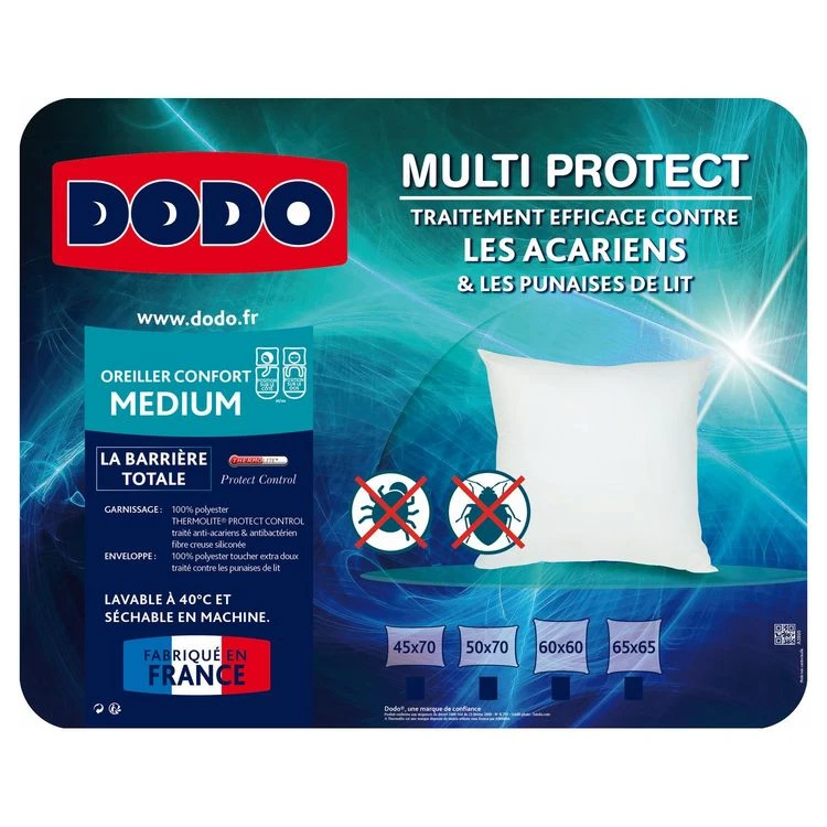 DODO Oreiller Médium Anti-acariens DODO MULTI PROTECT 4 DODO Oreiller Médium Anti-acariens DODO MULTI PROTECT – Image 2
