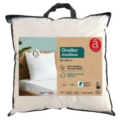 ACTUEL Oreiller Confort Moelleux En Microfibre Anti Acariens Anti Bactériens