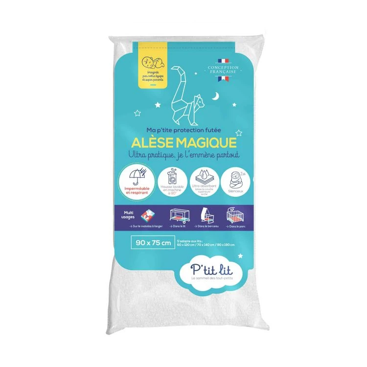 P'TIT LIT Alèse Bébé Imperméable En Coton 90x75cm 3 P'TIT LIT Alèse Bébé Imperméable En Coton 90x75cm